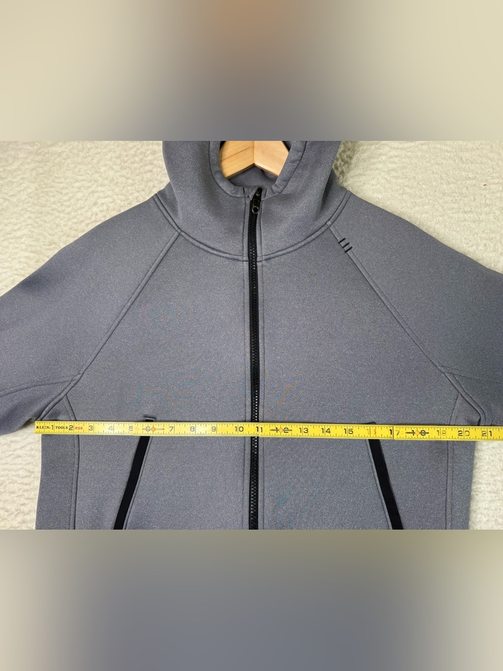 Lululemon Baker Day Thermo Fleece Hoodie Full Zip Jacket Grey Men's Size Medium - Picture 10 of 12